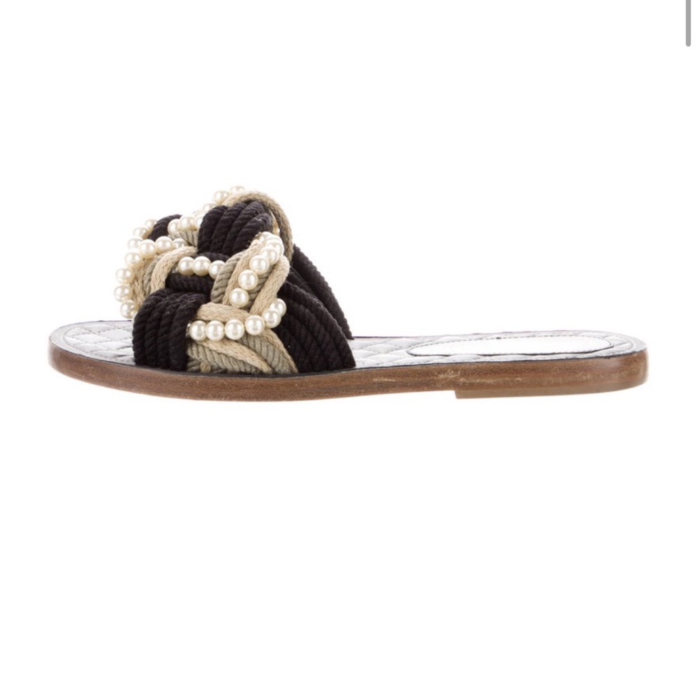 *SOLD* 100% Authentic 2017 Chanel Faux Pearl Accent Sandals